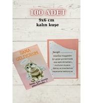 Melek Kedili 100 Adet Tebrik Kartı - Sana Geliyorum Teşekkür Kartı - Paketleme