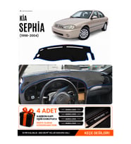 KİA SEPHİA (1998-2004) Uyumlu Torpido Örtüsü Torpido Kılıfı - Siyah Mavi