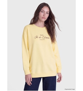 LCW Modest Sarı Bisiklet Yaka Kadın Sweatshirt Tunik
