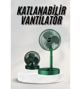 Katlanabilir Teleskopik Şarjlı Fan Masaüstü Soğutucu Vantilatör