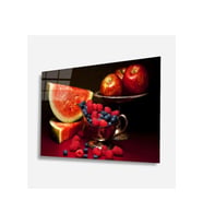 Miyrem Glasses Collection -A1^#  Meyveler Cam Tablo (Çok Renkli)