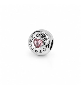 CM Jewelry Pembe Kalp Forever Çelik Charm