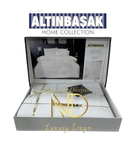 Altınbaşak Jakarlı Saten Çift Kişilik Nevresim Takımı Mınna Arcane