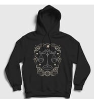 Presmono Unisex Siyah Libra Zodiac Hediye Terazi Burcu Kapüşonlu Sweatshirt 527687tt