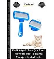 Özel Üretim Profesyonel Ergonomik Kedi Köpek Tarağı Evcil Hayvan Tüy Toplama Tarağı Metal Uçlu