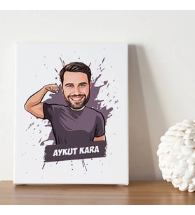 Karizmatik Erkek Karikatürlü Kanvas