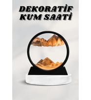 7 Inç Mavi Orta Boy Dekoratif Yuvarlak Şık Kum Tablosu Modern Dekoratif Süs (Çok Renkli)
