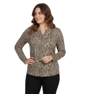 Kadın Yumoş Düğmeli Modelli Bluz BGL-ST05133 (Bej)