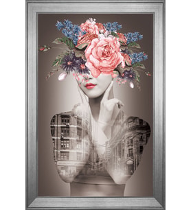 Kadın Motifli Kanvas Tablo 50 x 70 cm Silver Çerçeve