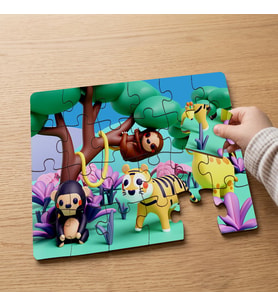 Arkadaş Hayvanlar Tasarımlı 24 Parça Ahşap Çocuk Puzzle MPK0012