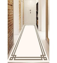 Dijital Baskılı Kaymaz Taban Yıkanabilir Modern Yolluk Ve Koridor Halısı NDU-SD-673 (Krem)