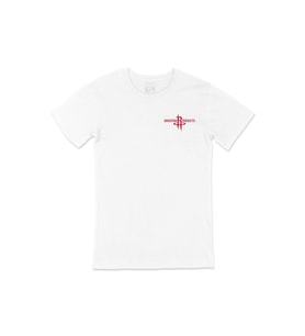 Houston Rockets Cep Logo Tasarımlı Beyaz Tişört