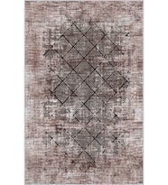 Eliana Home Baskılı, Yıkanabilir Kaymaz Taban Salon Halısı LNA0157-SD829 100x150 cm (Bej)