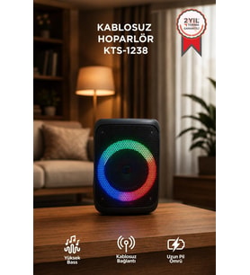 Torima Bluetooth Hoparlör Rgb Işıklı Kablosuz Speaker KTS-1238 Siyah