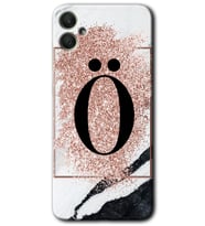 Galaxy A05 Kılıf HD Desen Baskılı Kılıf - Pembe Mermer Desenli Ö Harfi