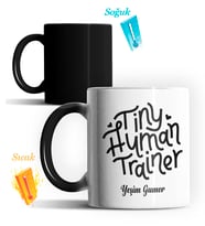 Kişiye Özel Tiny Human Trainer Sihirli Kupa Bardak (Siyah - Beyaz)