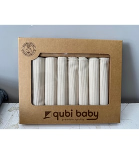7’li %100 Pamuk Müslin Bebek Ağız Mendili – Bej & Sade Kutulu Set