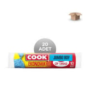 Cook Ekonomik Jumbo Boy Çöp Torbası 80 x 110 Cm 1 Koli (20 Paket)