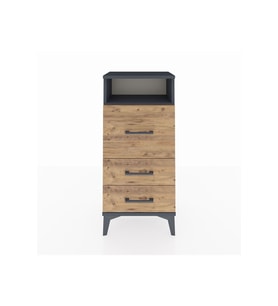 Arges Komodin Tek Raflı 3 Çekmeceli 44x30x96 Antrasit-Çam