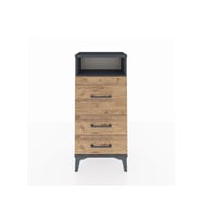 Arges Komodin Tek Raflı 3 Çekmeceli 44x30x96 Antrasit-Çam