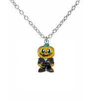 Balkabağı Adam Figürlü Kolye – Unisex Metal Zincirli Eğlenceli Tasarım