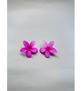 Çiftli, Renkli Yandan Mandallı 4 cm Lotus Çiçeği Toka Kadın/Kız/Çocuk