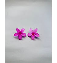 Çiftli, Renkli Yandan Mandallı 4 cm Lotus Çiçeği Toka Kadın/Kız/Çocuk (Karışık)