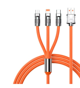 S Line USB to Lightning,Type C, Micro USB Kablo 1,2 metre (3in1) (Turuncu)