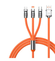 S Line USB to Lightning,Type C, Micro USB Kablo 1,2 metre (3in1) (Turuncu)