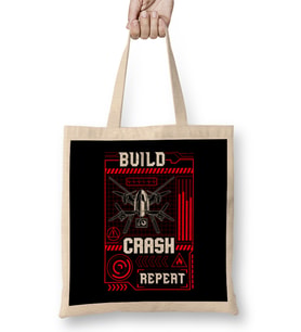 Funny Build Crash Repeat Drone Pilot Droning Bez Çanta Uzun Saplı