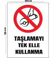Metal Taşlamayı Tek Elle Kullanma 20cm x 30cm A4 Büyüklüğünde Uyarı Levhası Yönlendirme Tabelası