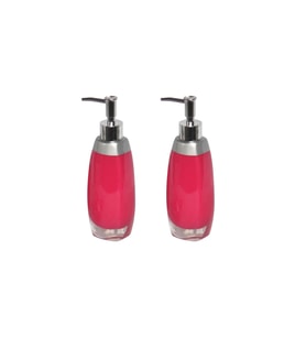 BANYO SETİ SIVI SABUNLUK 2 ADET GRİ PEMBE MODEL POLİRESİN 6x5x22cm