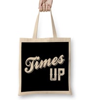 Times Up Bold Caligraphy Bez Çanta Uzun Saplı