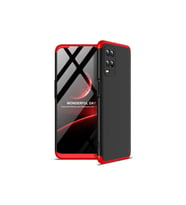 Oppo A54 4G Uyumlu Kılıf Zore Ays Kapak (Siyah-Kırmızı)