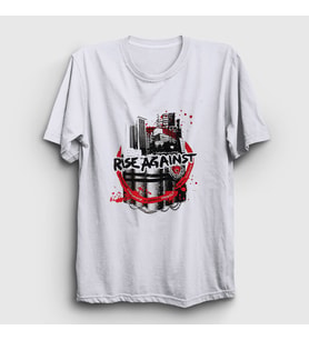 Presmono Unisex Beyaz Live Nations Rise Against T-Shirt 381801tt