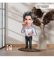 BK Gift Kişiye Özel Baba Karikatürlü Büyük Boy Ahşap Biblo-1 Arkadaşa Hediye , Sevgiliye Hediye, Kişiye Özel Biblolar