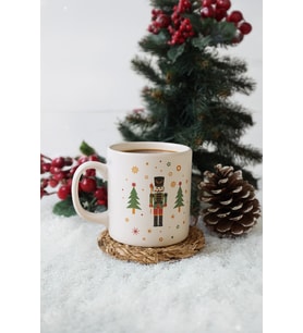 Keramika  New Year  Kurşun Asker Ağaç Kupa 10 Cm (Beyaz)