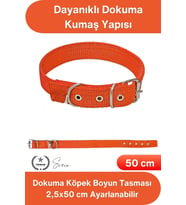 #Tasma Dokuma Köpek Boyun Tasması Turuncu 2,5x50 cm Ayarlanabilir Dayanıklı Gezdirme Tasması Paslanm