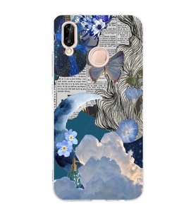 Huawei P20 Lite Uyumlu Baskılı Yumuşak Silikon Şeffaf Telefon Kılıfı