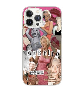 Iphone 12 Pro Uyumlu Monroe Kolaj Tasarımlı Şeffaf Telefon Kılıfı