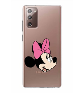 Samsung Galaxy Note 20 Kapak Minnie Mouse Tasarımlı Şeffaf Silikon Kılıf