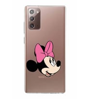 Samsung Galaxy Note 20 Kapak Minnie Mouse Tasarımlı Şeffaf Silikon Kılıf