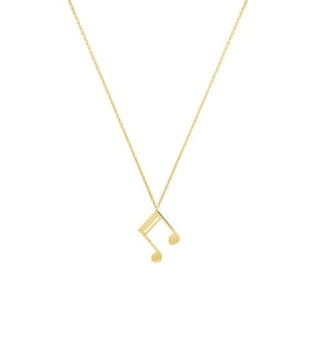 Kişiye Özel 925 Ayar Gümüş Müzik Notası Kolye (Gold)