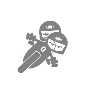 Twin Racers Motorcu Sticker 17x17 Cm Gri