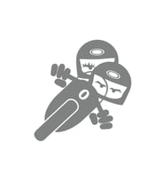 Twin Racers Motorcu Sticker 17x17 Cm Gri