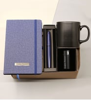 Kişiye Özel Termo Deri Lacivert Defter &  Kişiye Özel  Metal Roller Kalem & Kişiye Özel Metal Çakmak & Kupa Bardak Hediye Seti
