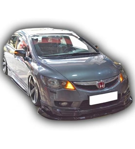 Honda Civic Fd6 RR 3 Parça Ön Lip Parlak Siyah Plastik