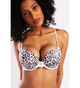 Giyim Goldy Heavy Push Up Bra, Gri Leopar Konforlu Ve Şık Sütyen