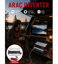 1000W Araç İnverter Aküden Elektrik Üreten Taşınabilir Güç Dönüştürücü