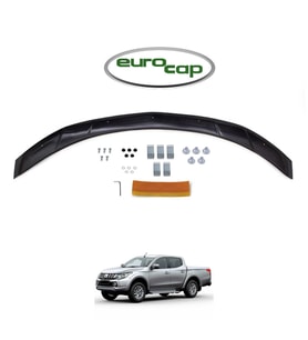 EUROCAP Mitsubishi L200 Ön Kaput Maskesi Koruma Rüzgarlığı Deflektör 3mm Akrilik Parlak Siyah 15-19